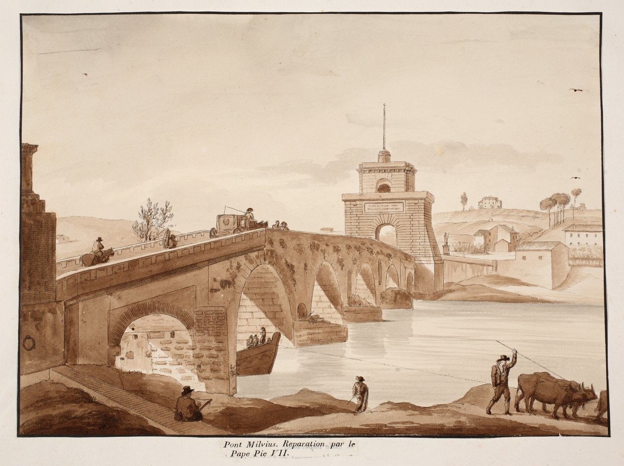 पोप पायस VII, 1833 द्वारा पोंटे मिल्वियो की बहाली द्वारा एगोस्टिनो टोफ़ानेलि