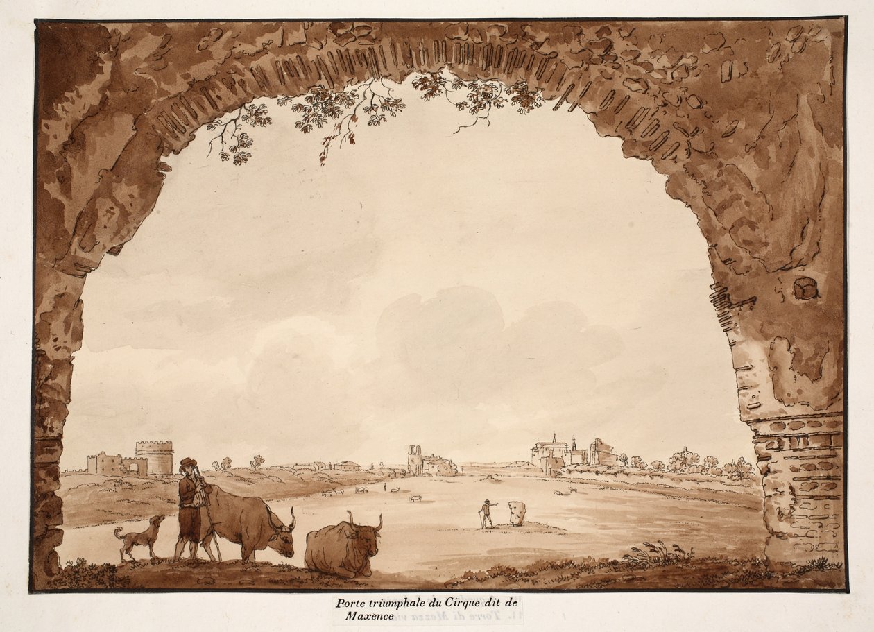 1833 के सर्कस के सर्कस का विजयी आर्क, (भूरे रंग के धुएं के साथ) द्वारा एगोस्टिनो टोफ़ानेलि