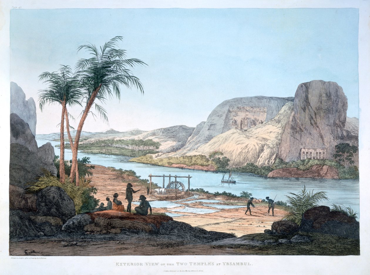 1820 में मिस्र के यंबाबुल में दो मंदिरों का बाहरी दृश्य द्वारा एगोस्टिनो एग्लियो