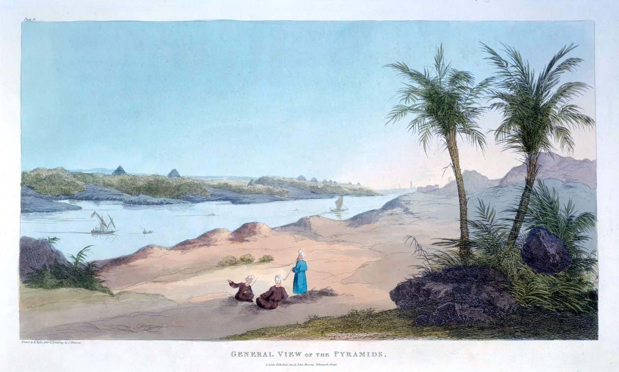पिरामिड, मिस्र का सामान्य दृश्य, 1820 द्वारा एगोस्टिनो एग्लियो