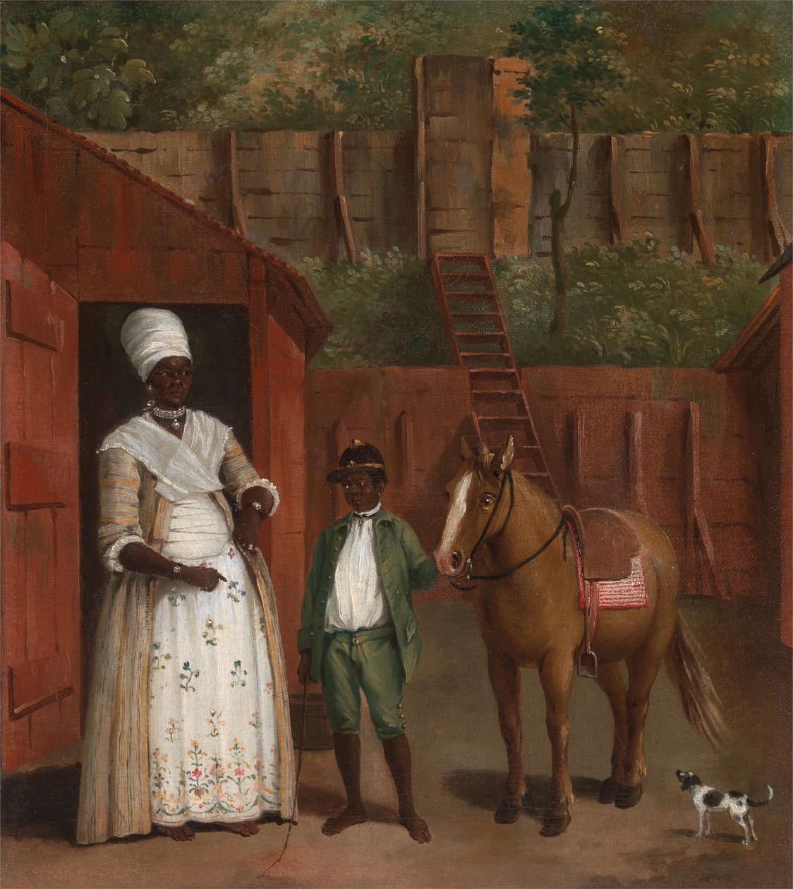 एक माँ अपने बेटे और एक टट्टू के साथ, ca. 1775. द्वारा अगस्टिनो ब्रूनियास