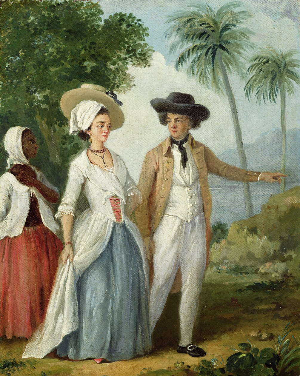 एक नियोजक और उसकी पत्नी, एक नौकर द्वारा भाग लिया, c.1780 (कैनवास पर तेल) द्वारा अगस्टिनो ब्रूनियास
