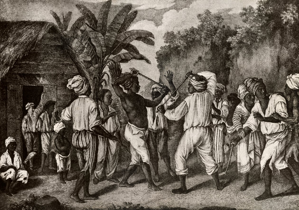डोमिनिका द्वीप, सैंटो डोमिंगो पर अंग्रेजी और फ्रेंच नीग्रो के बीच कडलिंग मैच द्वारा अगस्टिनो ब्रूनियास