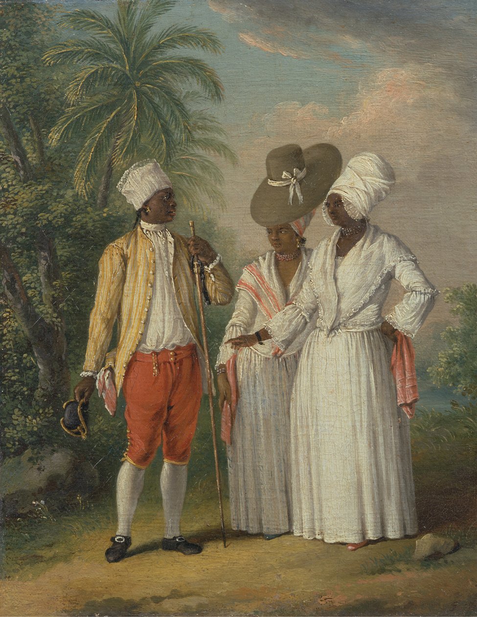फ्री वेस्ट इंडियन डोमिनिकन, फ्री नेटिव्स ऑफ डोमिनिका, सीए। 1770. द्वारा अगस्टिनो ब्रूनियास