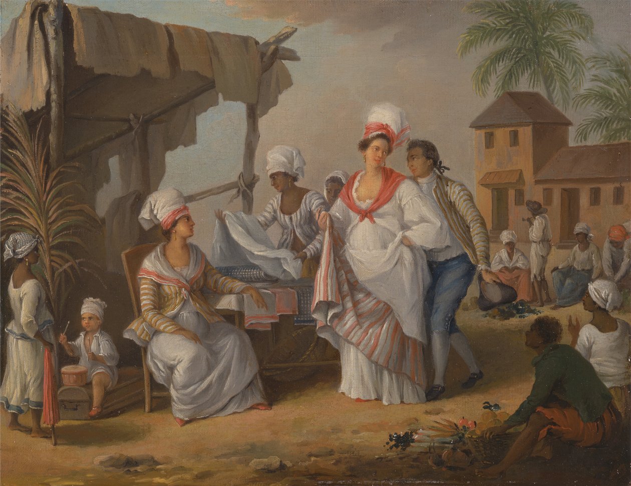 मार्केट डे, रोज़ौ, डोमिनिका, सीए.1780। द्वारा अगस्टिनो ब्रूनियास