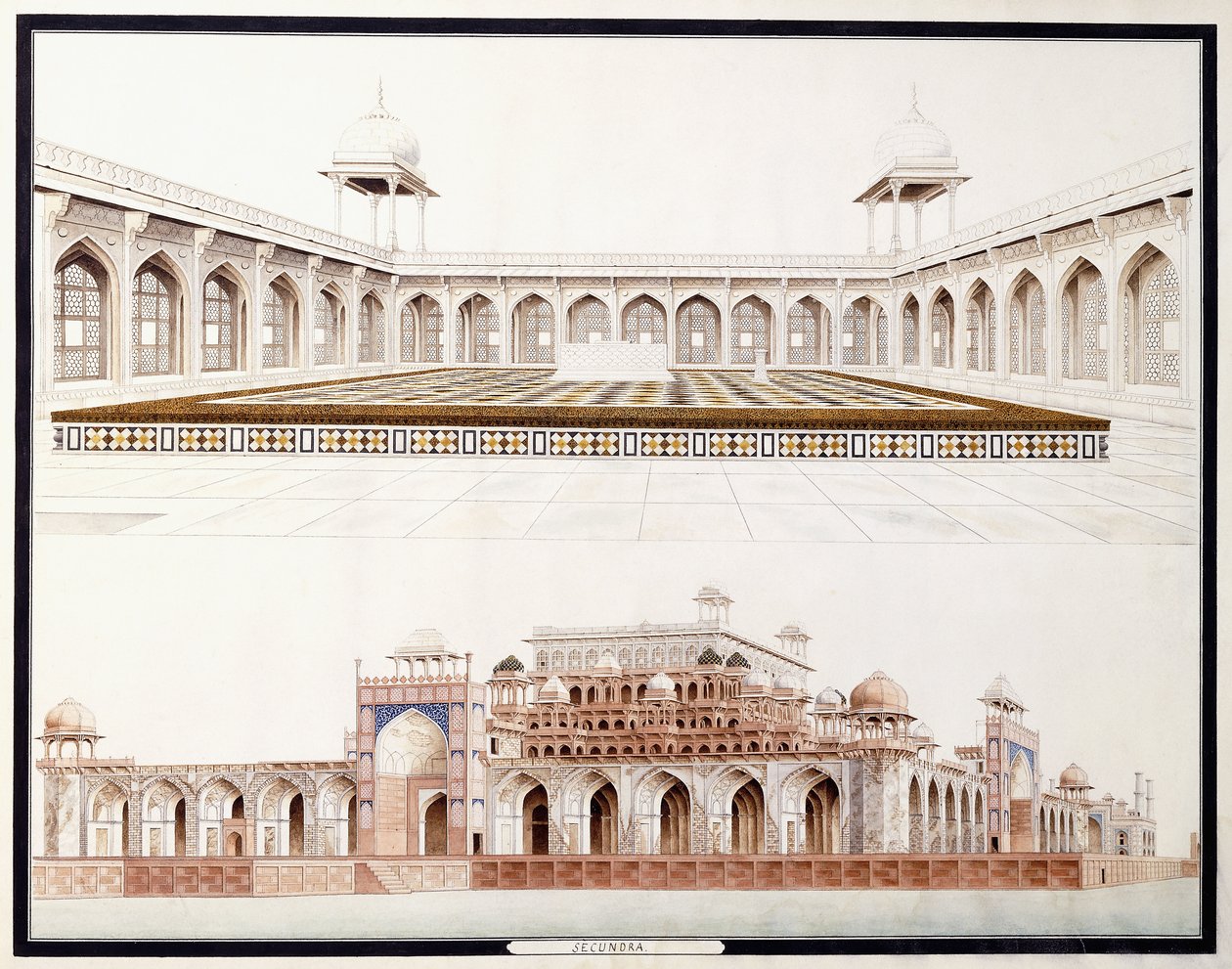 सिकंदरा, 1815 सी द्वारा आगरा स्कूल