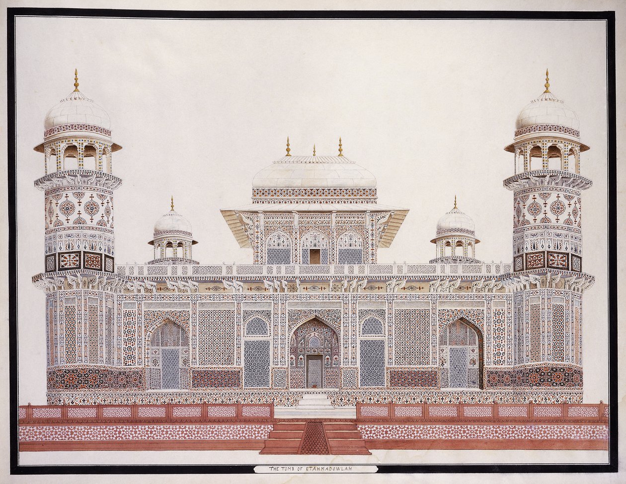 एत्माद्दौला का मकबरा, सी। 1815 द्वारा आगरा स्कूल