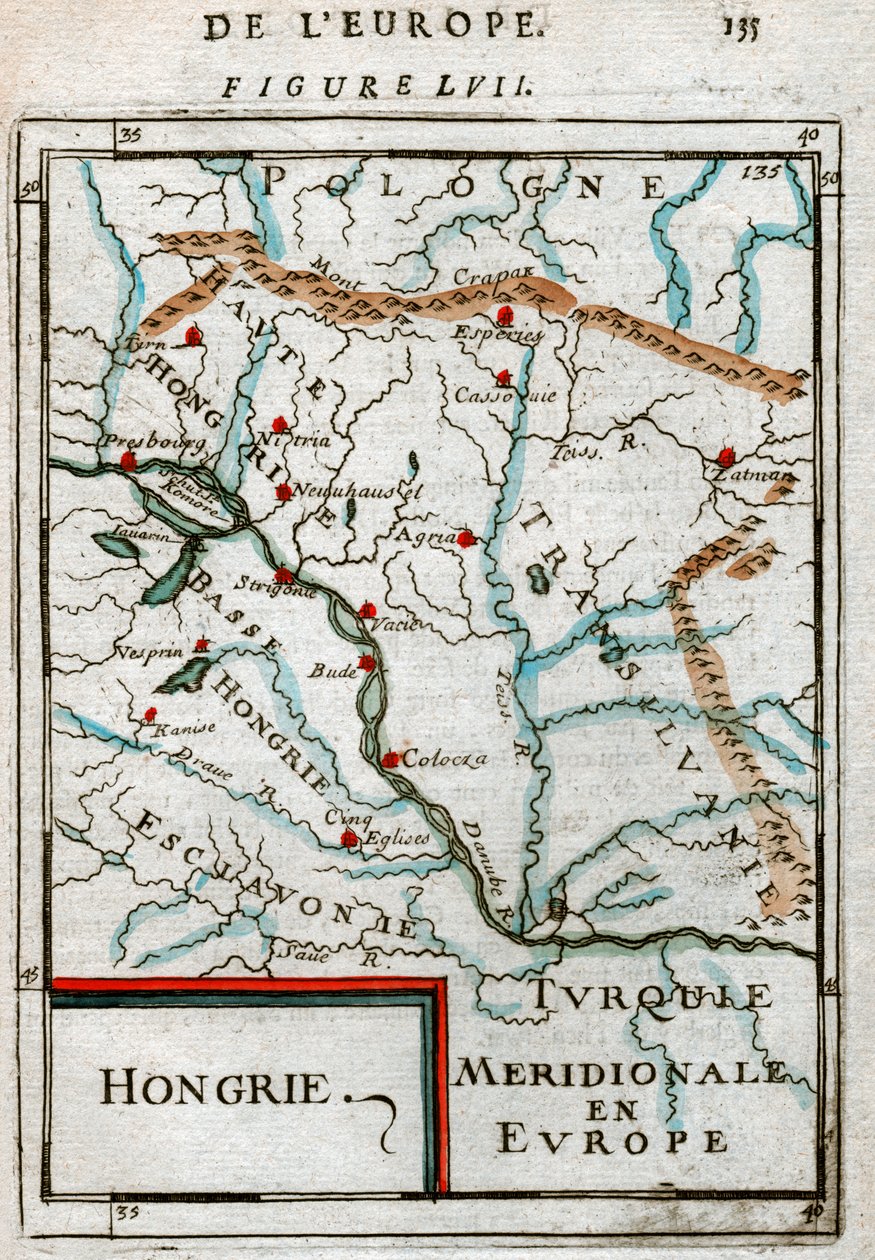हंगरी का नक्शा 1683 द्वारा एलेन मानेसन मैलेट
