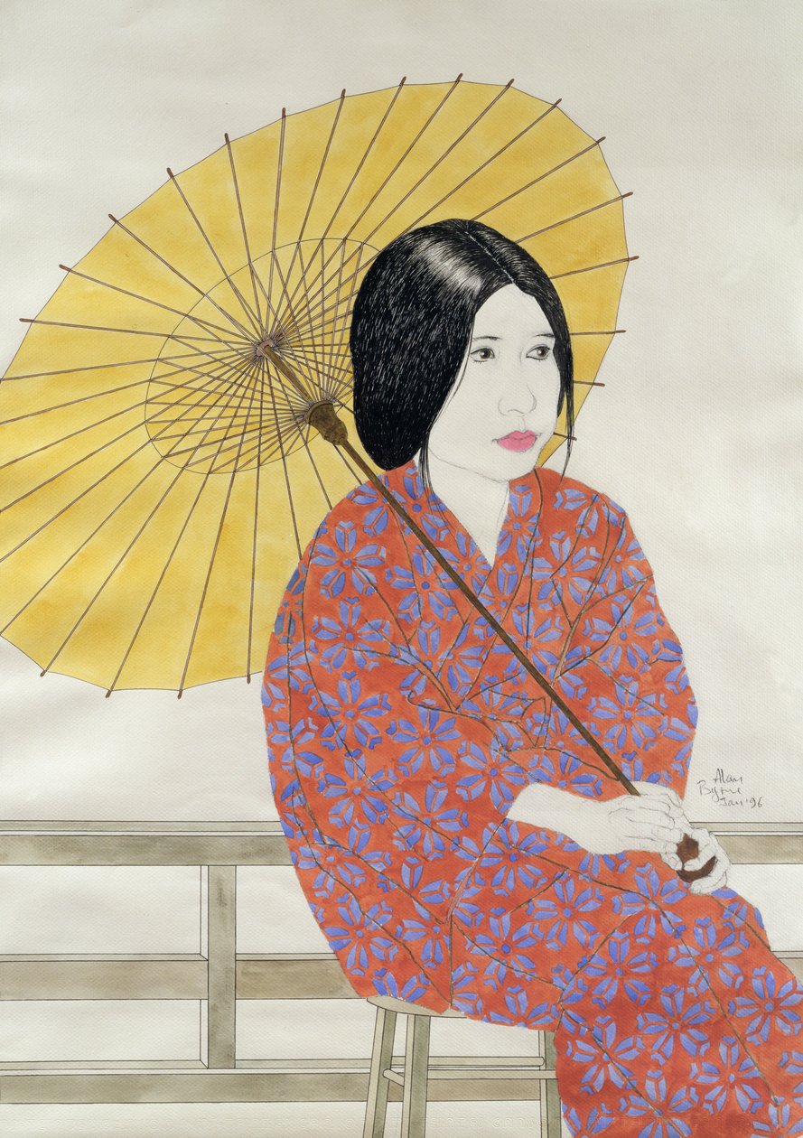 छाता, 1996 (स्याही, wc, gouache और कागज पर लकड़ी का कोयला) द्वारा एलन ब्रेन