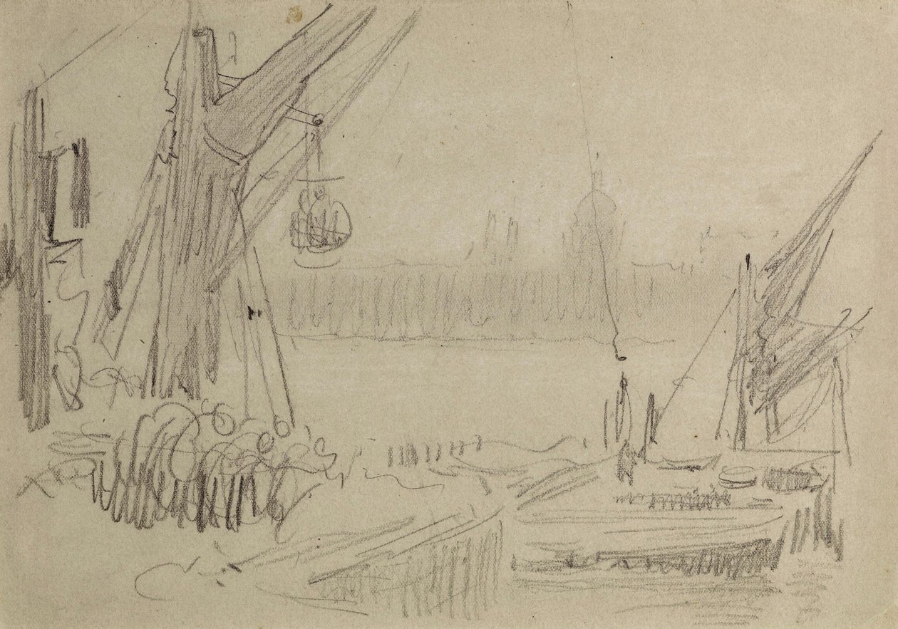 टेम्स पर, c.1890 द्वारा अल्बर्ट गुडविन