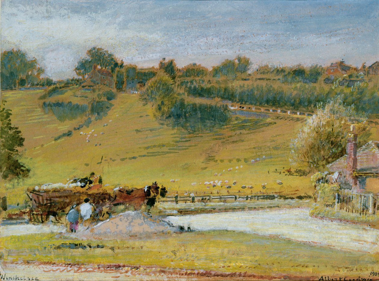 विन्हेल्सी, 1909 (wc & bodycolour with pencil on paper) द्वारा अल्बर्ट गुडविन