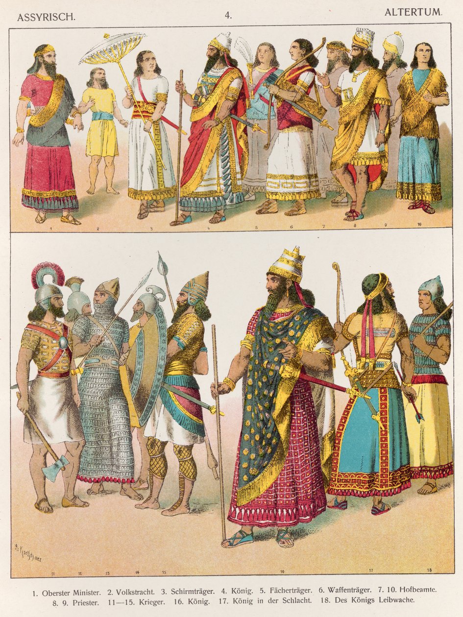 अश्शूरियन ड्रेस, &39;ट्रेचेन डेर वोल्कर&39;, 1864 से द्वारा अल्बर्ट क्रेश्चमर