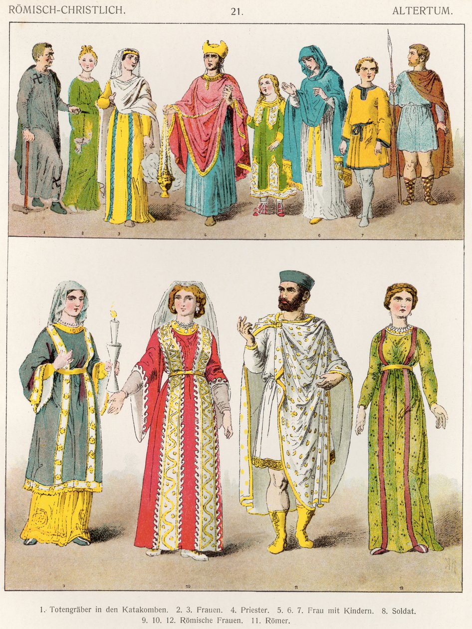 क्रिश्चियन रोमन ड्रेस, &39;ट्रैचेन डेर वोल्कर&39;, 1864 से द्वारा अल्बर्ट क्रेश्चमर