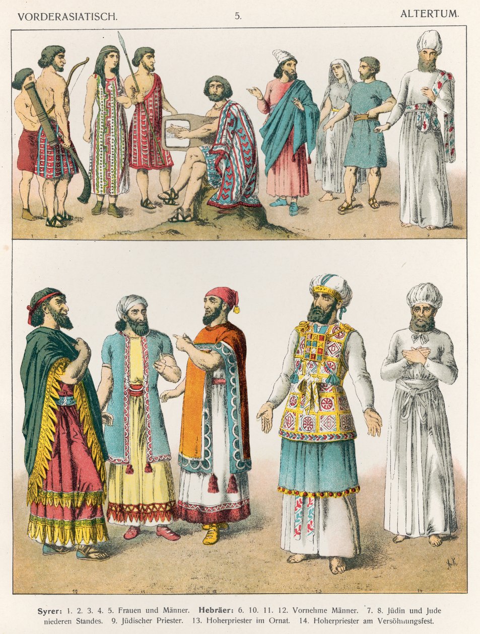 अर्ली एशियाटिक ड्रेस, &39;ट्रैचेन डेर वोल्कर&39;, 1864 से द्वारा अल्बर्ट क्रेश्चमर