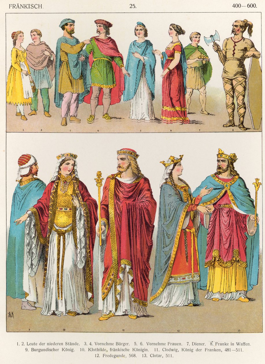 फ्रैंकिश ड्रेस, &39;ट्रेचेन डेर वोल्कर&39;, 1864 से द्वारा अल्बर्ट क्रेश्चमर