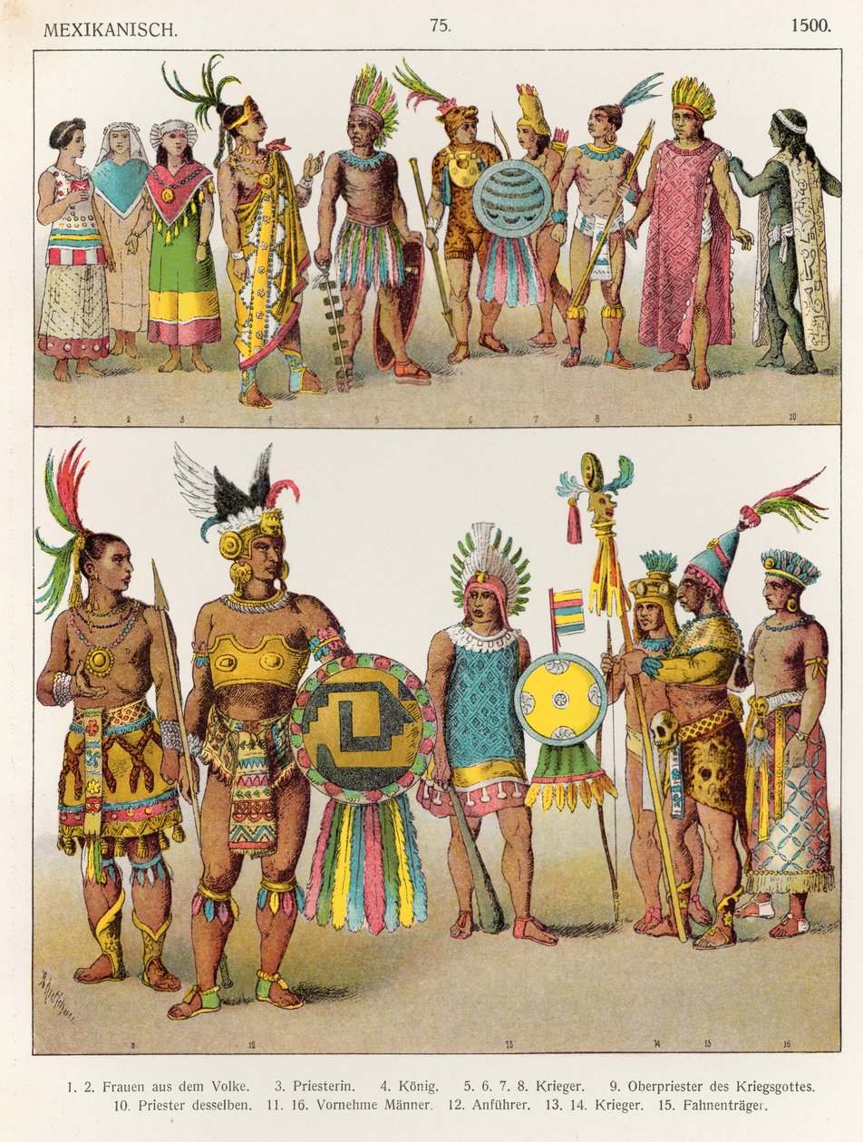 मैक्सिकन ड्रेस, c.1500, &39;ट्रैचेन डेर वोल्कर&39;, 1864 से द्वारा अल्बर्ट क्रेश्चमर