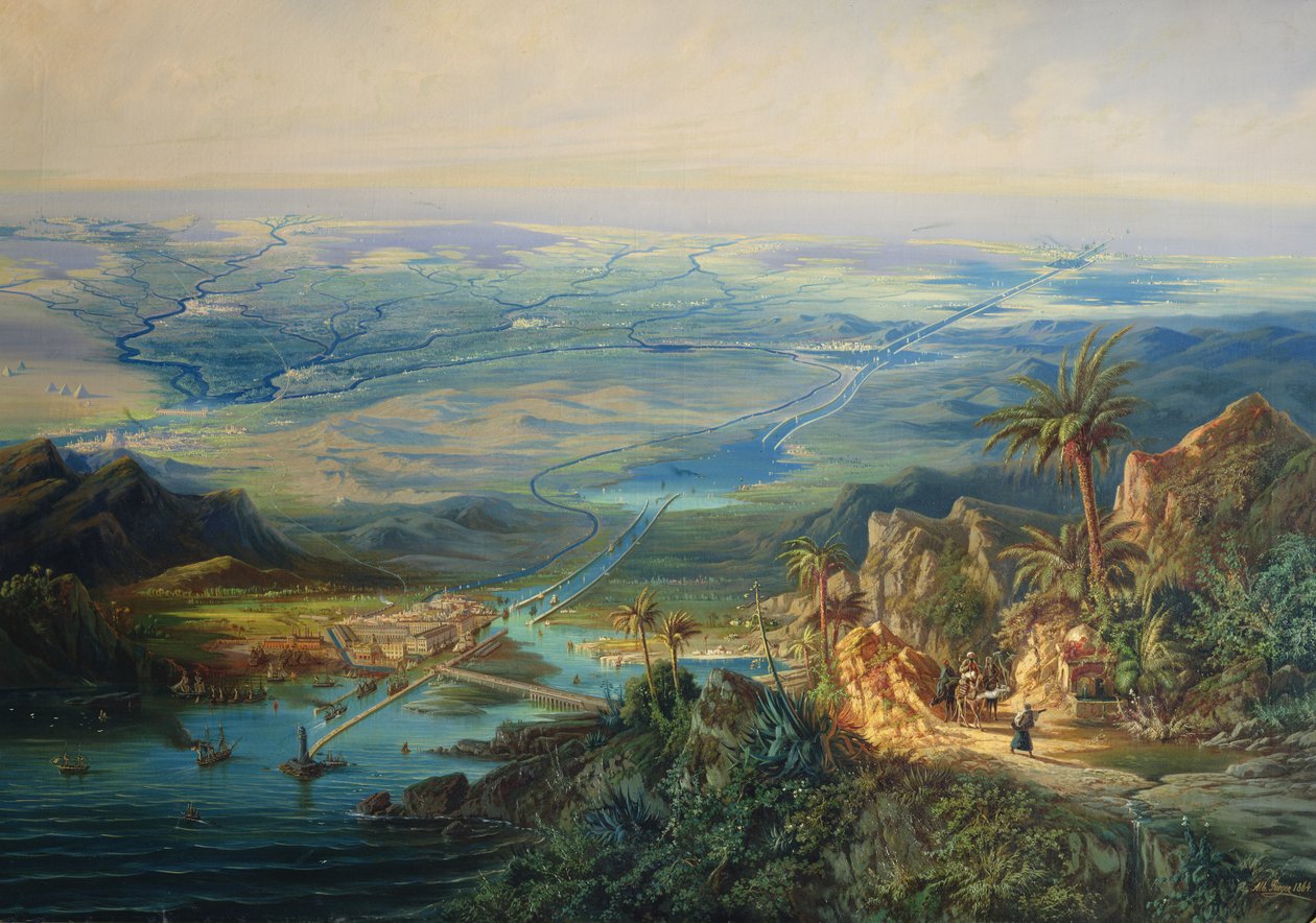 स्वेज नहर, 1864 द्वारा अल्बर्ट रीगर