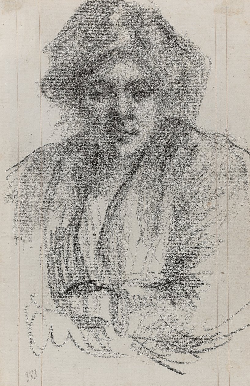 जूली, कलाकार की पत्नी, c.1920 (कागज पर क्रेयॉन अंड स्याही) द्वारा अल्बर्ट डी बेलेरोचे