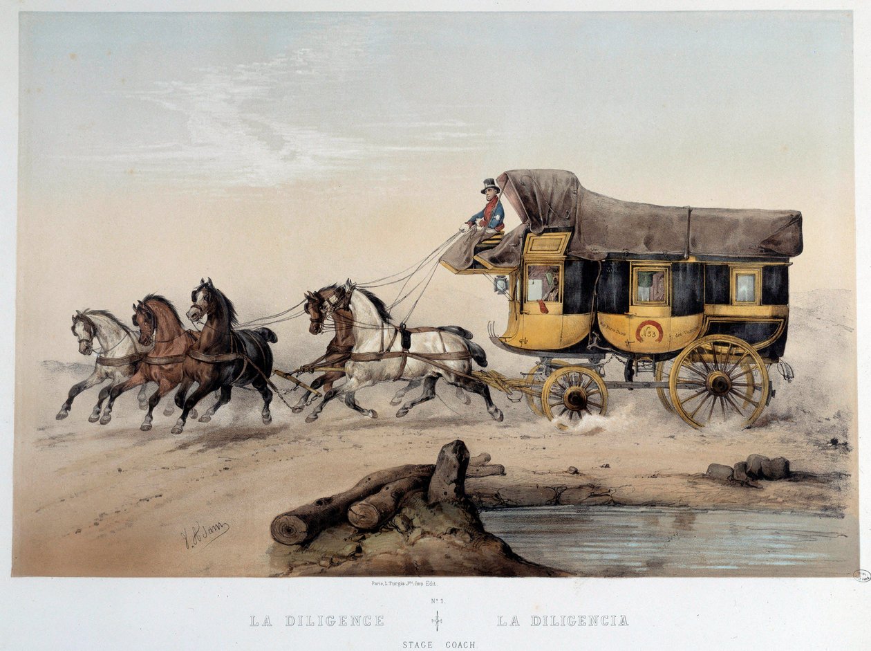 ला डिलिजेंस"" अल्बर्ट एडम द्वारा लिथोग्राफी (1833-?) 1870 पेरिस, मुसी कार्नावलेट द्वारा अल्बर्ट एडम