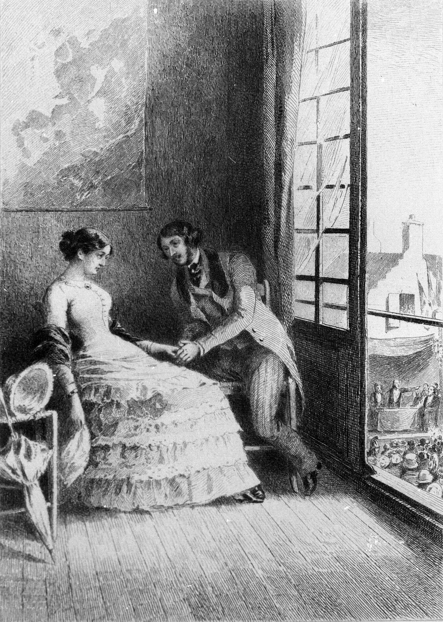 गुस्ताव फ्लेबर्ट (1821-1880) के उपन्यास "मैडम बोवरी" का चित्रण। अल्बर्ट फूरी द्वारा चित्रण (1854-1937)। द्वारा अल्बर्ट अगस्टे फोरी