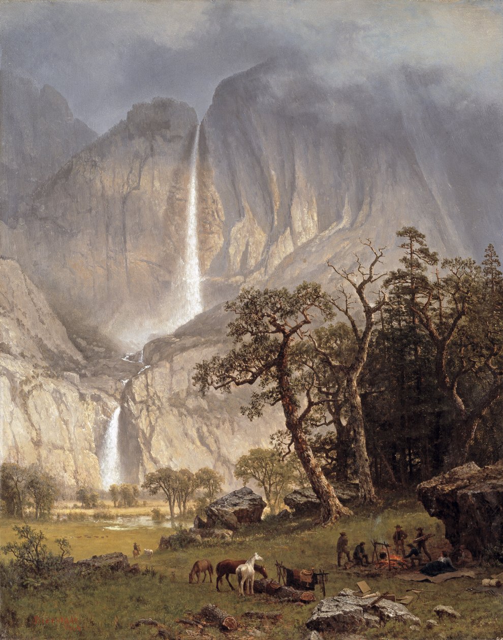 चो-लुक, योसेमाइट फॉल, 1864 द्वारा अल्बर्ट बिएरस्टाड