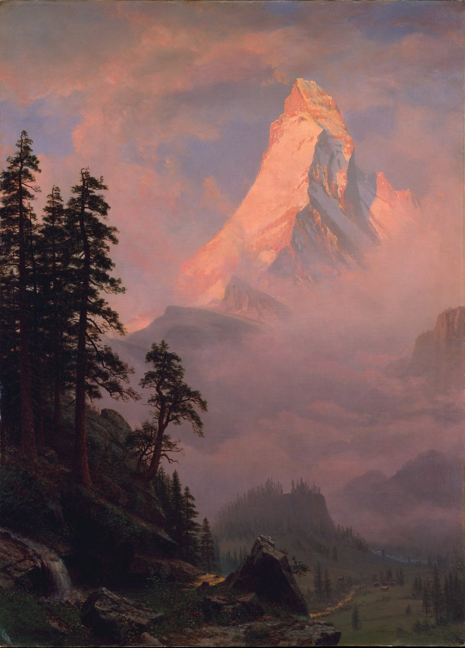 मैटरहॉर्न पर सूर्योदय, 1875 के बाद (कैनवास पर तेल) द्वारा अल्बर्ट बिएरस्टाड
