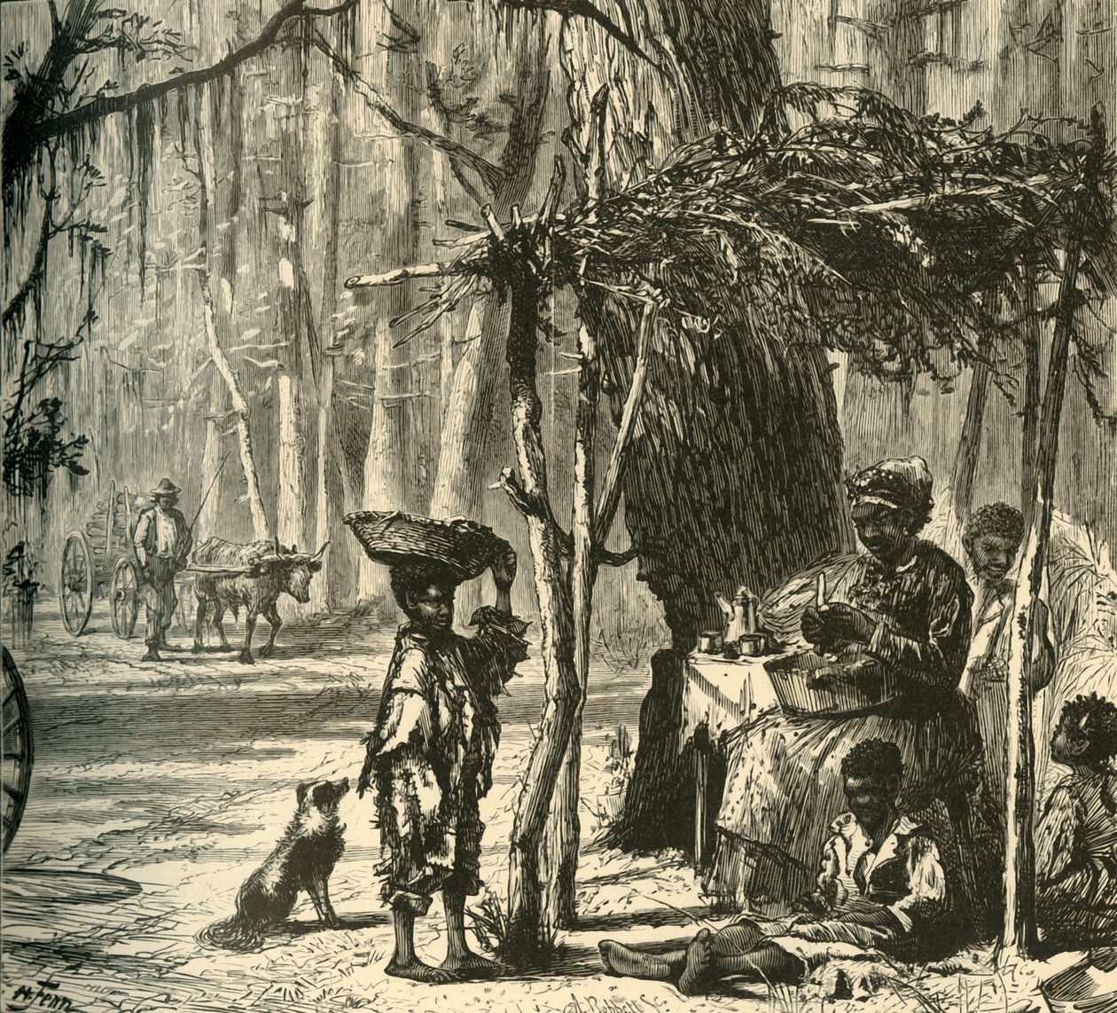चार्ल्सटन, 1872 के पास एक सड़क के किनारे का दृश्य। द्वारा अल्बर्ट बोबेट
