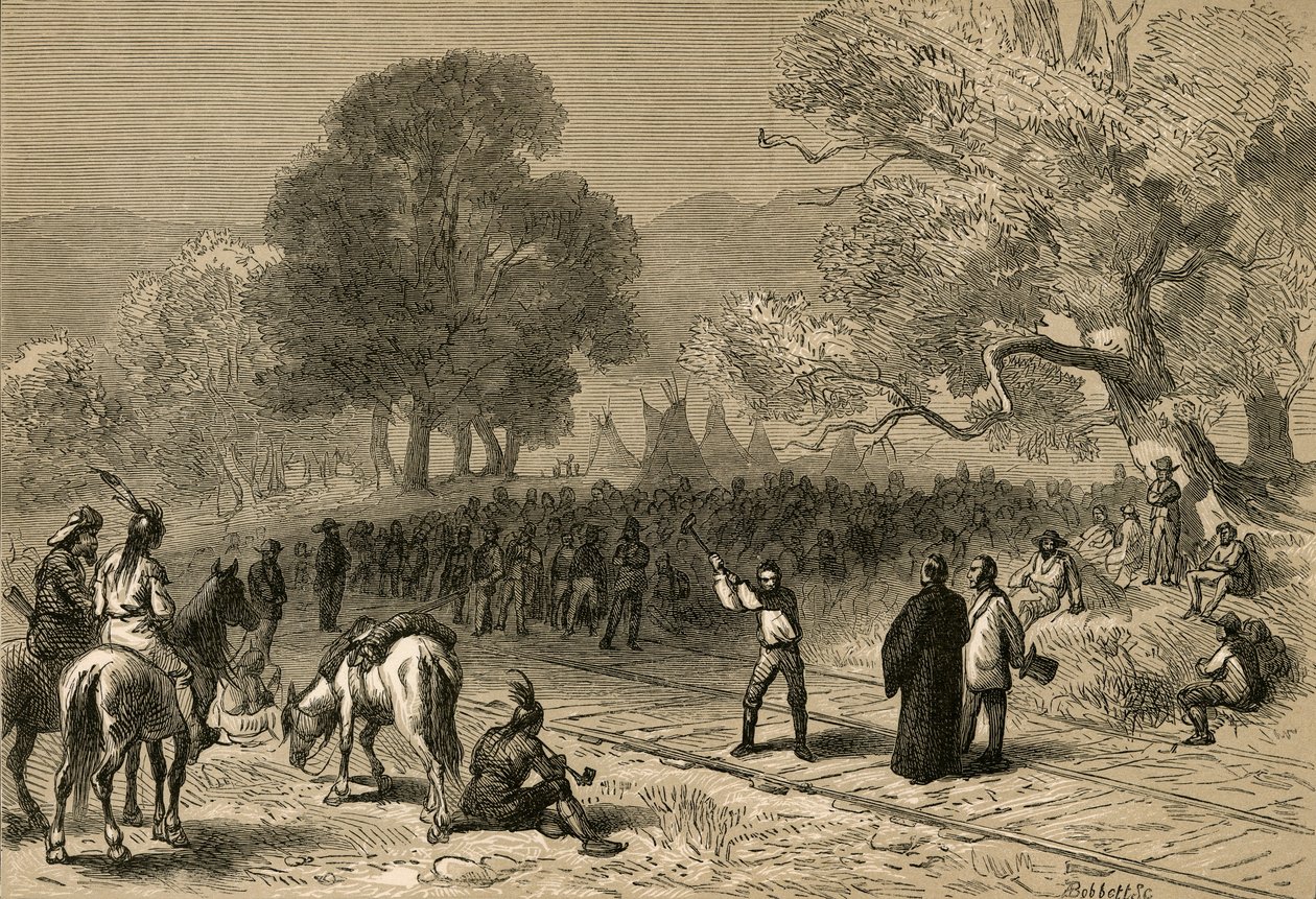 प्रशांत रेलमार्ग का समापन, 1878। द्वारा अल्बर्ट बोबेट