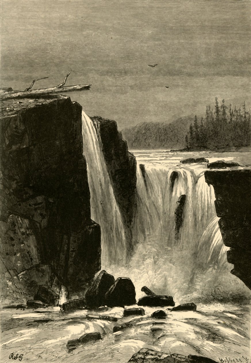 विलेमेट फॉल्स का दक्षिणी हिस्सा, 1872। द्वारा अल्बर्ट बोबेट