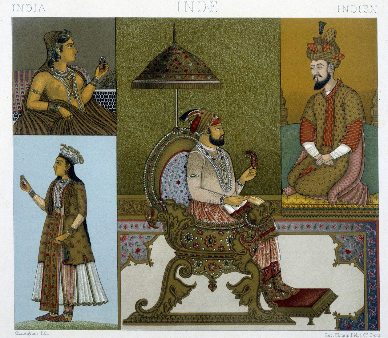रैसिनेट द्वारा उकेरी गई मंगोलियाई वेशभूषा द्वारा अल्बर्ट चार्ल्स अगस्त रेसिनेट
