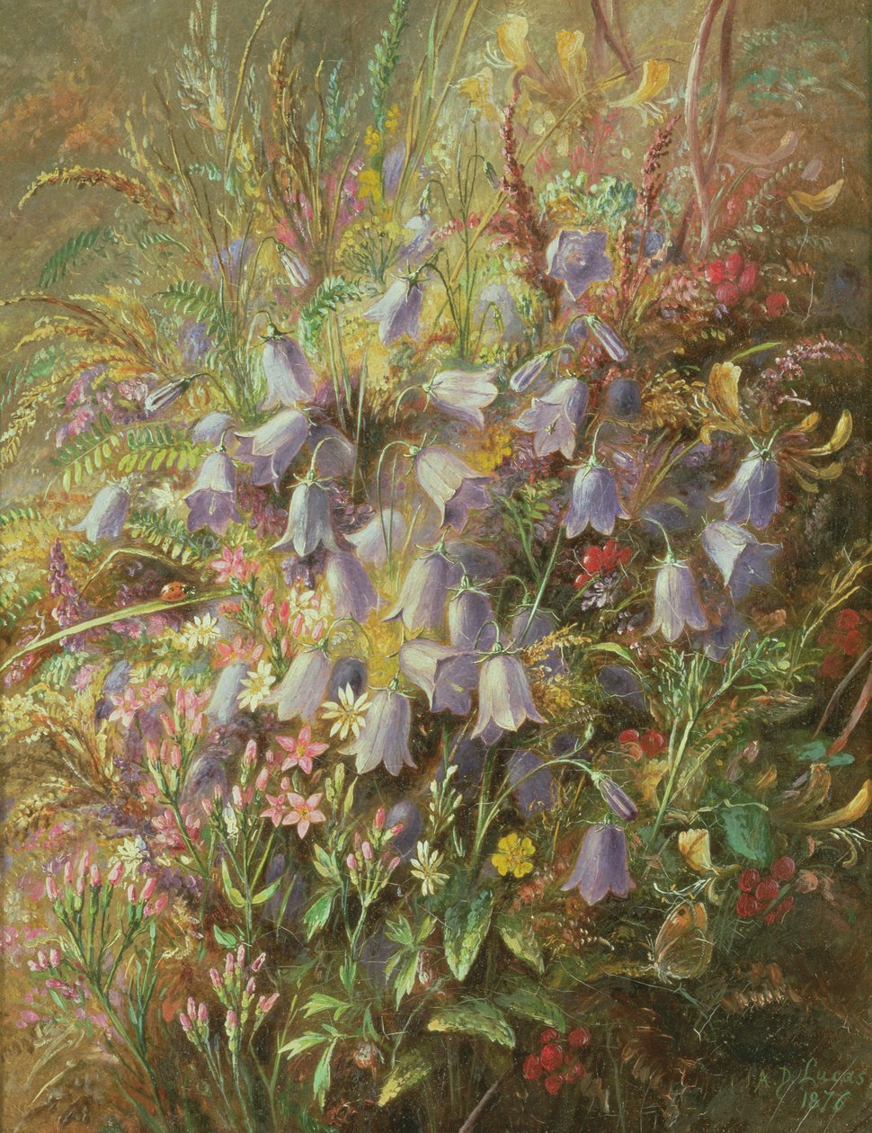 Harebells und अन्य वुडलैंड फूल und ग्रास द्वारा अल्बर्ट डायरर लुकास