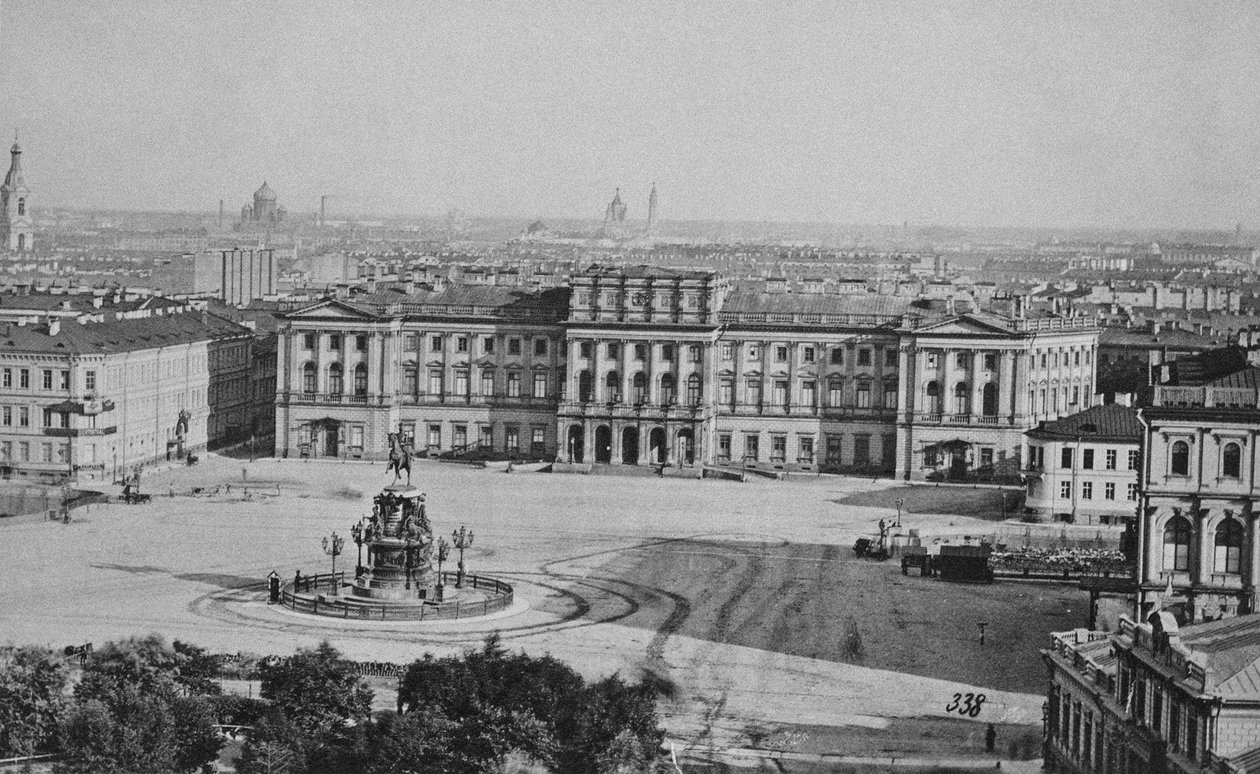 1870 के सेंट पीटर्सबर्ग में सेंट आइजैक स्क्वायर पर मरिंस्की पैलेस मैरी पैलेस द्वारा अल्बर्ट फेलिश