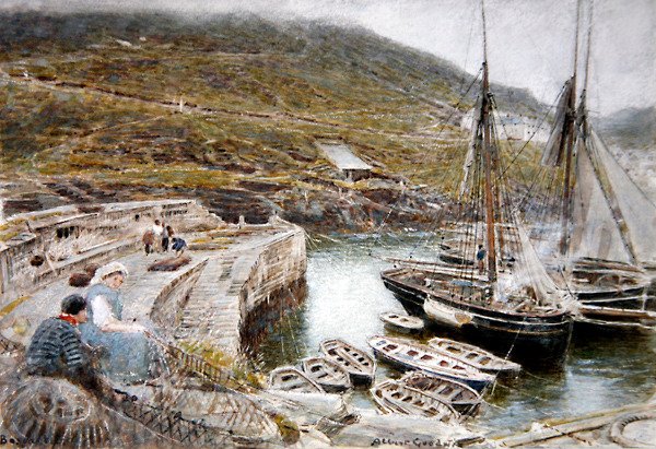 Boscastle (कागज पर वॉटरकलर और बॉडीकलर) द्वारा अल्बर्ट गुडविन