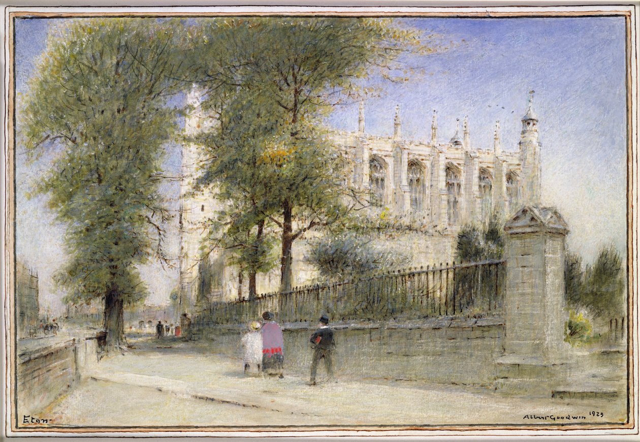 ईटन कॉलेज, विंडसर, 1923 (wc और gouache) द्वारा अल्बर्ट गुडविन