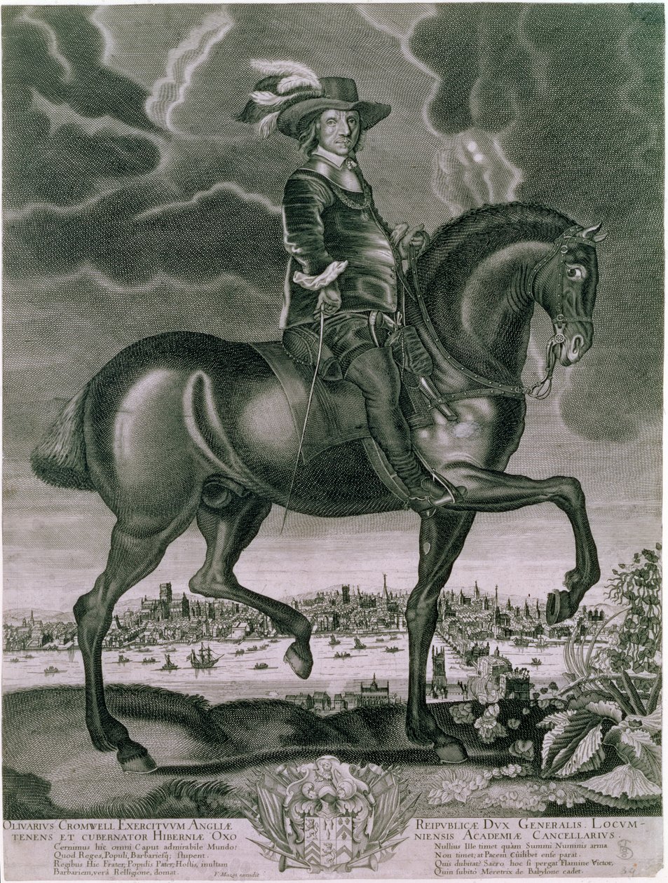 ओलिवर क्रॉमवेल का अश्वारोही चित्र, c1655 द्वारा अल्बर्ट हेलवेग
