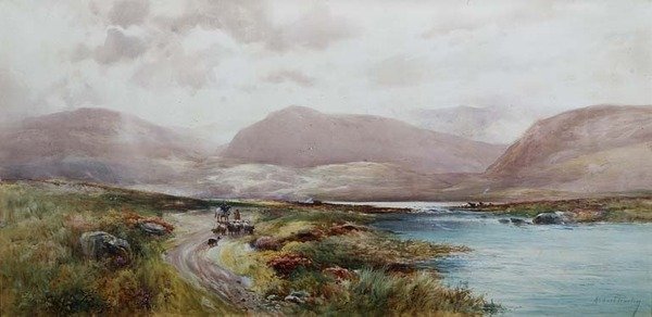 स्कॉटिश लैंडस्केप, c.1910 (कागज पर पानी के रंग का) द्वारा अल्बर्ट प्रॉक्टर
