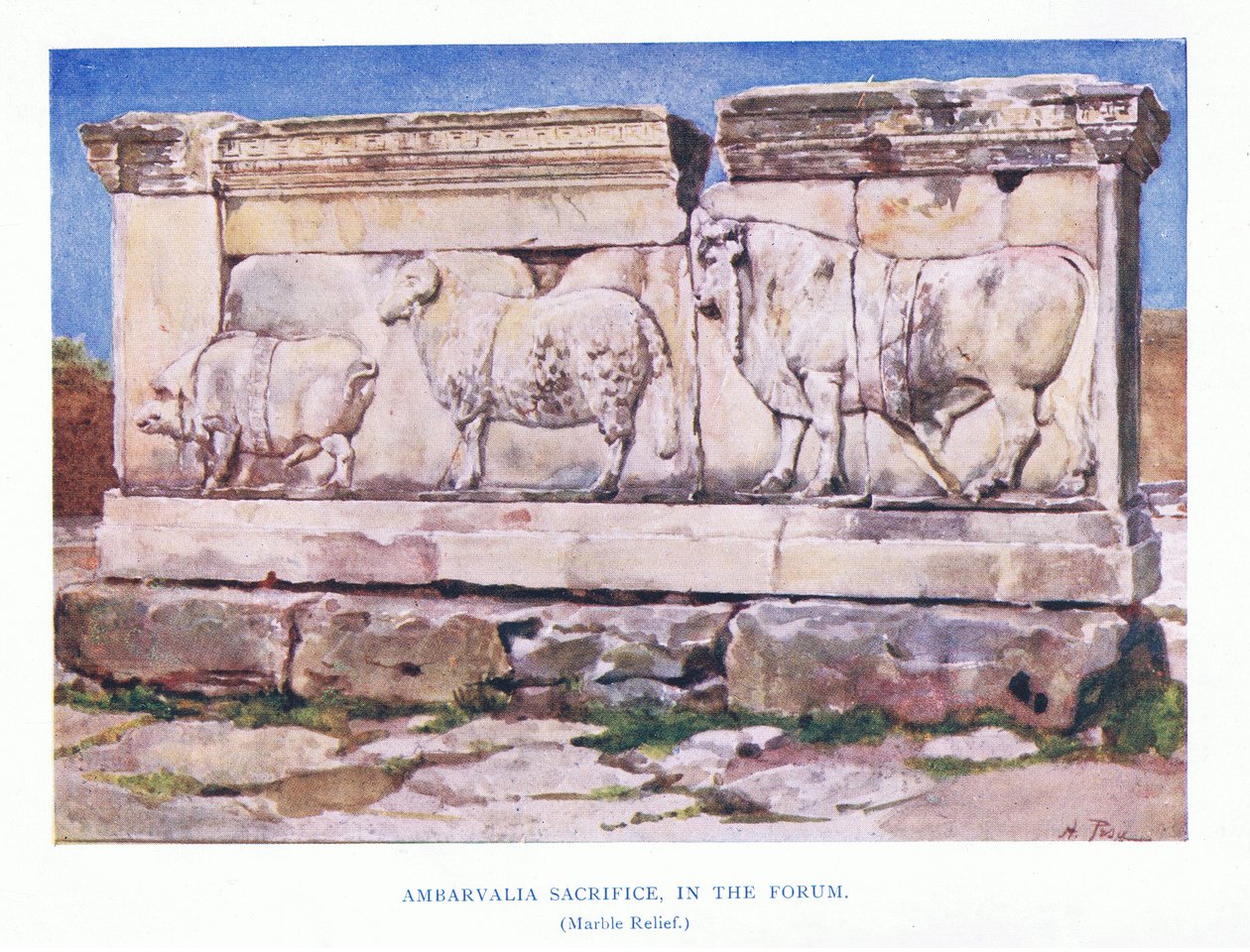 फोरम में एम्बरवलिया बलिदान (संगमरमर राहत), रोम से ए एंड सी ब्लैक लिमिटेड, 1925 द्वारा प्रकाशित द्वारा अल्बर्टो पीसा