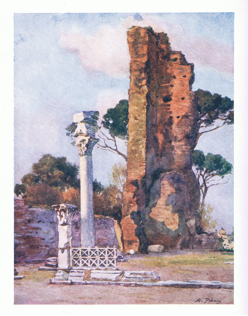 रोम के ए और सी ब्लैक लिमिटेड, 1925 द्वारा प्रकाशित रोम से, फ़्लेटिनियन बेसिलिका ऑफ़ द फ़ैलेंटाइन द्वारा अल्बर्टो पीसा