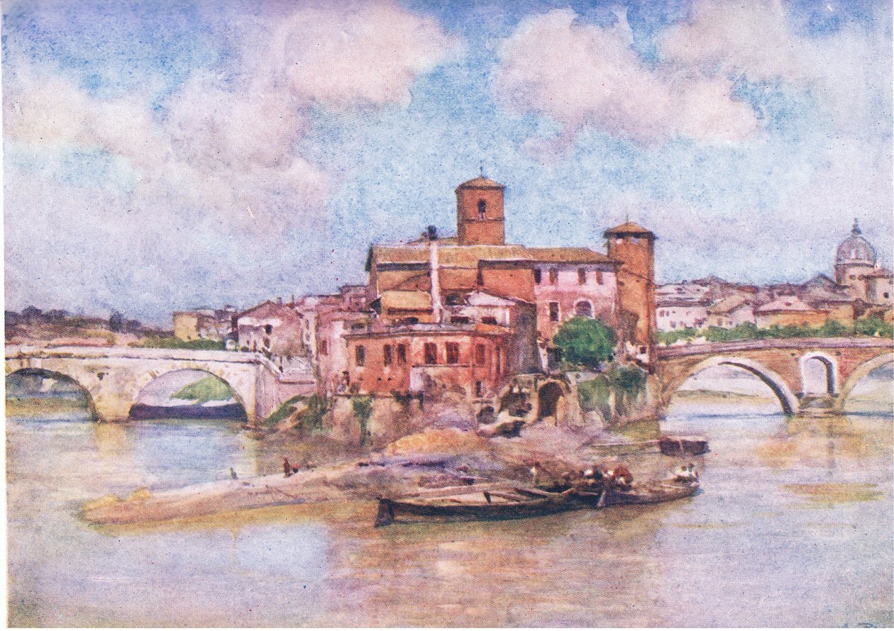 Tiber-The Isola Sacra का द्वीप, रोम से A & C Black Ltd, 1925 द्वारा प्रकाशित द्वारा अल्बर्टो पीसा