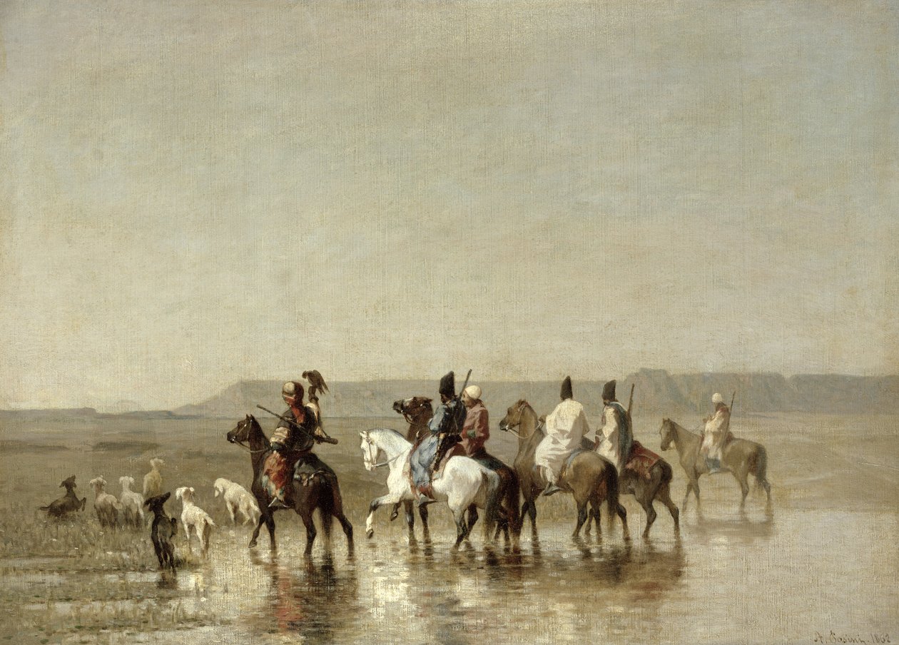 एक फाल्कन हंट, 1862 द्वारा अल्बर्टो पासिनी
