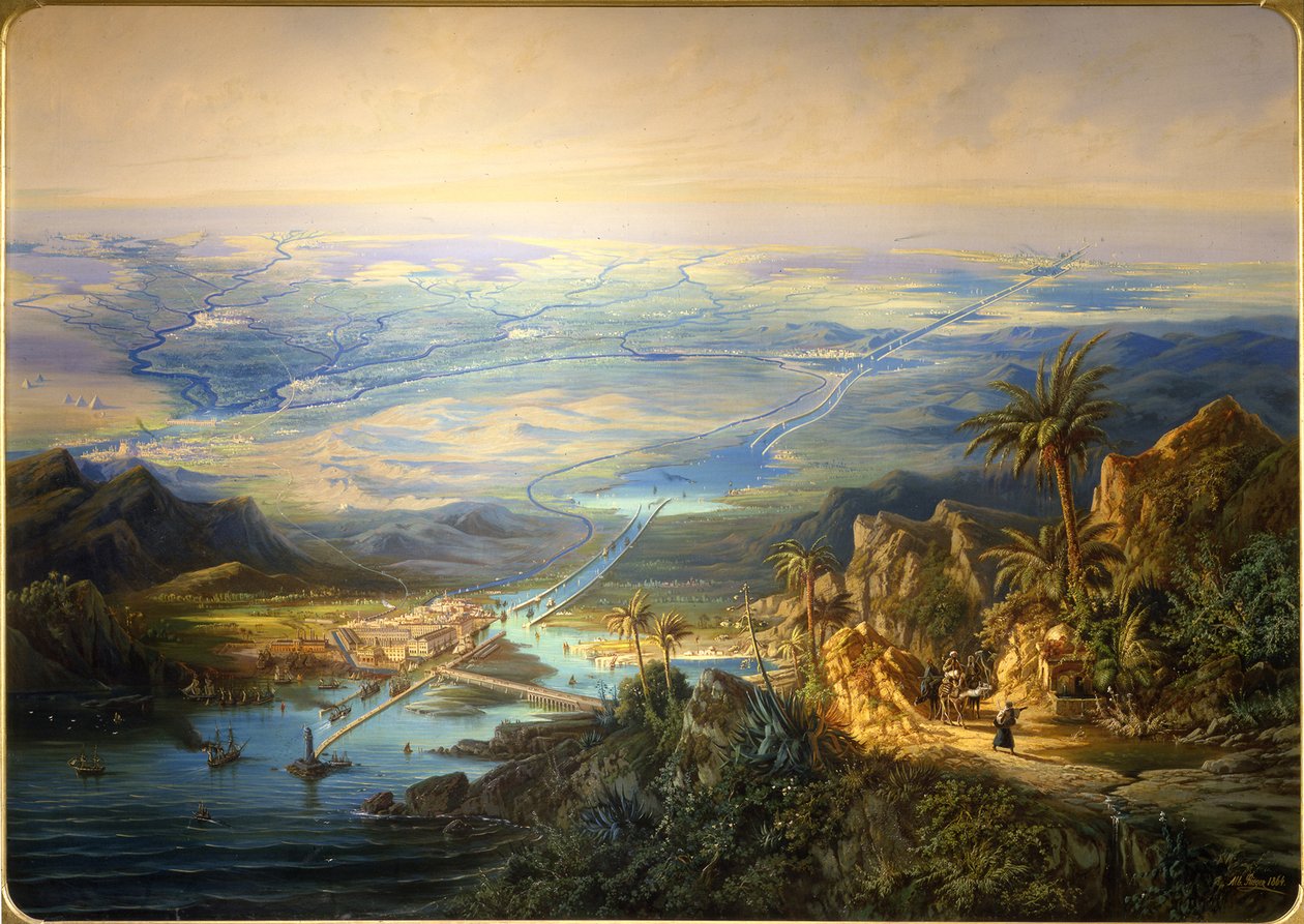 स्वेज नहर, 1864 द्वारा अल्बर्ट रीगर