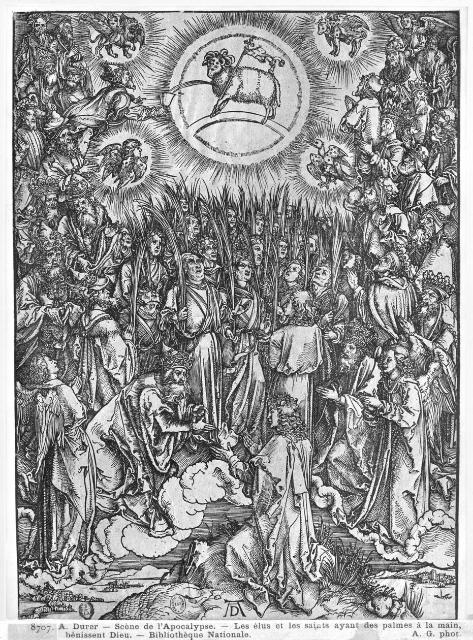 सर्वनाश से दृश्य, मेम्ने का प्रवेश, जर्मन संस्करण, 1498 द्वारा अल्ब्रेक्ट ड्यूरर