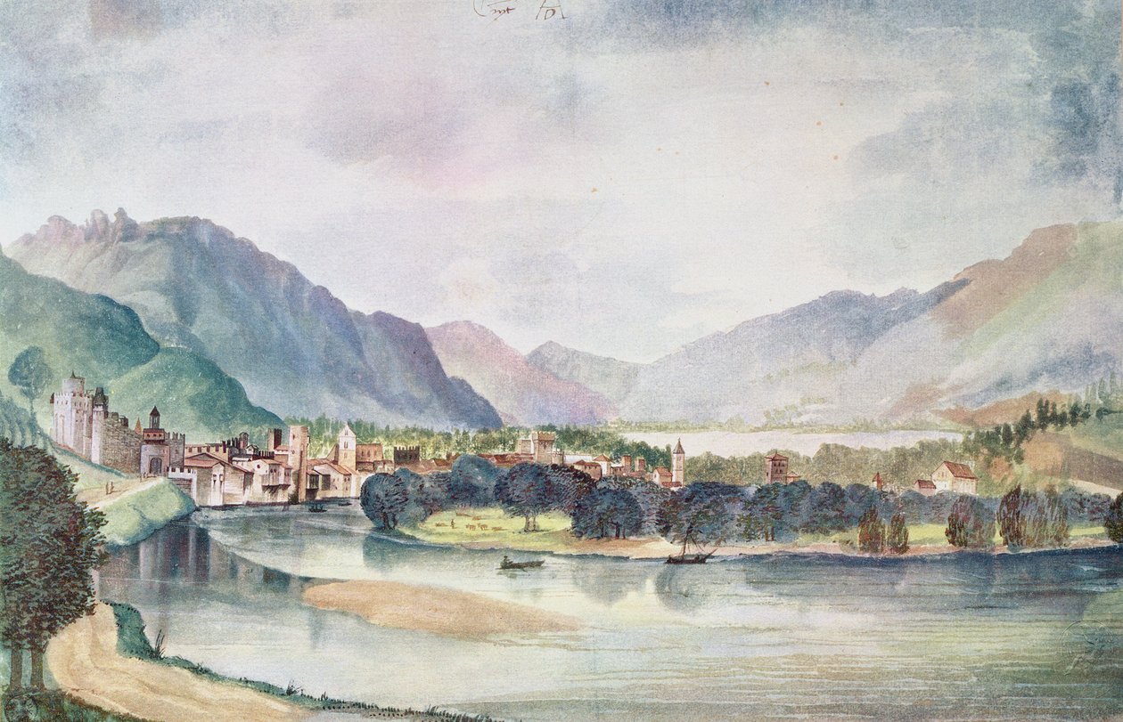 ट्रेंट, 1494 का दृश्य (कागज पर टॉयलेट और कागज) द्वारा अल्ब्रेक्ट ड्यूरर