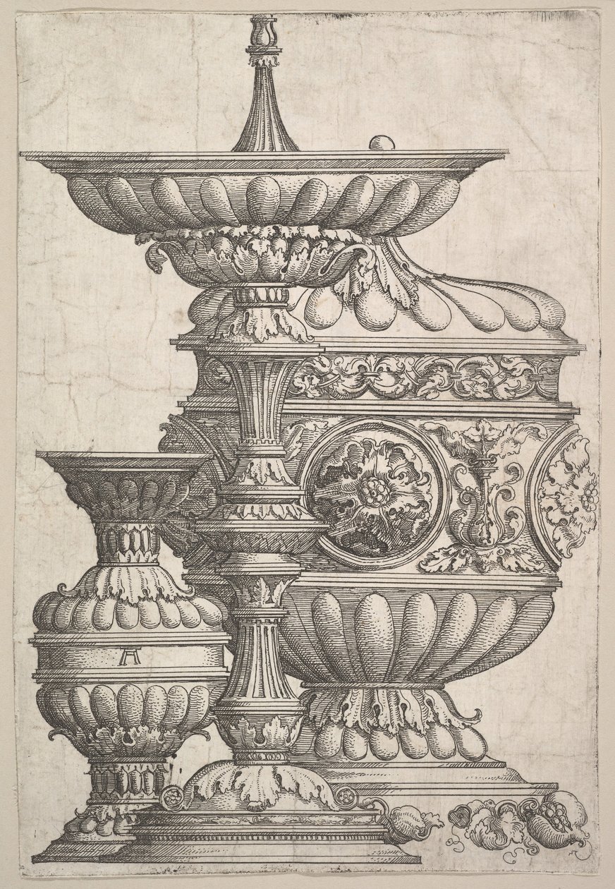 एक सफेद पृष्ठभूमि पर तीन सुरुचिपूर्ण वेसल्स, ca. 1525। द्वारा अल्ब्रेक्ट अल्टरडोरर