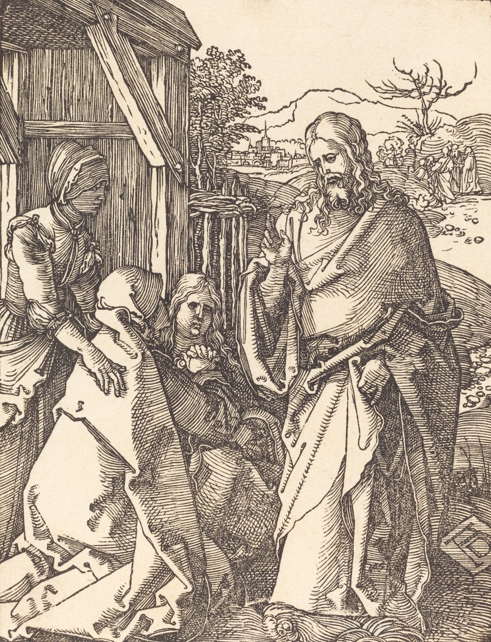 क्राइस्ट टेकिंग लीव विथ हिज मदर, शायद c. 15091510. द्वारा अल्ब्रेक्ट ड्यूरर