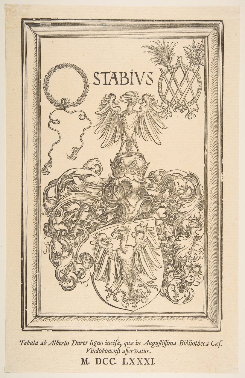 जोहान स्टैबियस का कोट -ऑफ-आर्म्स, 1781.nd का संस्करण द्वारा अल्ब्रेक्ट ड्यूरर