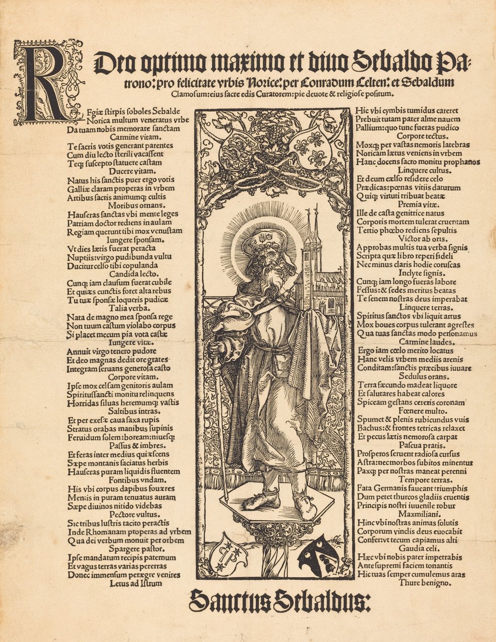 सेंट सेबल्डस एक स्तंभ पर खड़ा है, c. 1501. द्वारा अल्ब्रेक्ट ड्यूरर