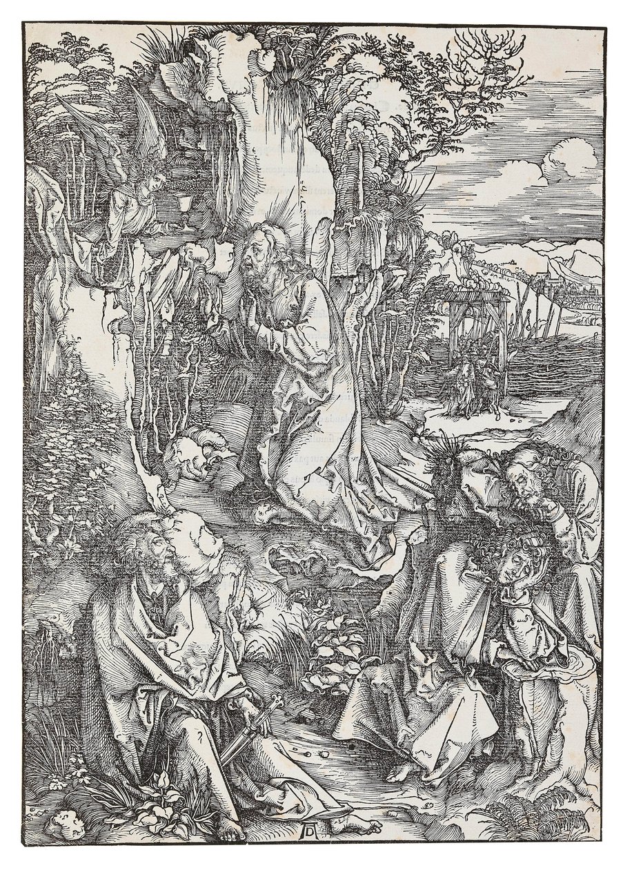 द एगोनी इन द गार्डन, सीरीज़ द ग्रेट पैशन से, c. 1496. द्वारा अल्ब्रेक्ट ड्यूरर