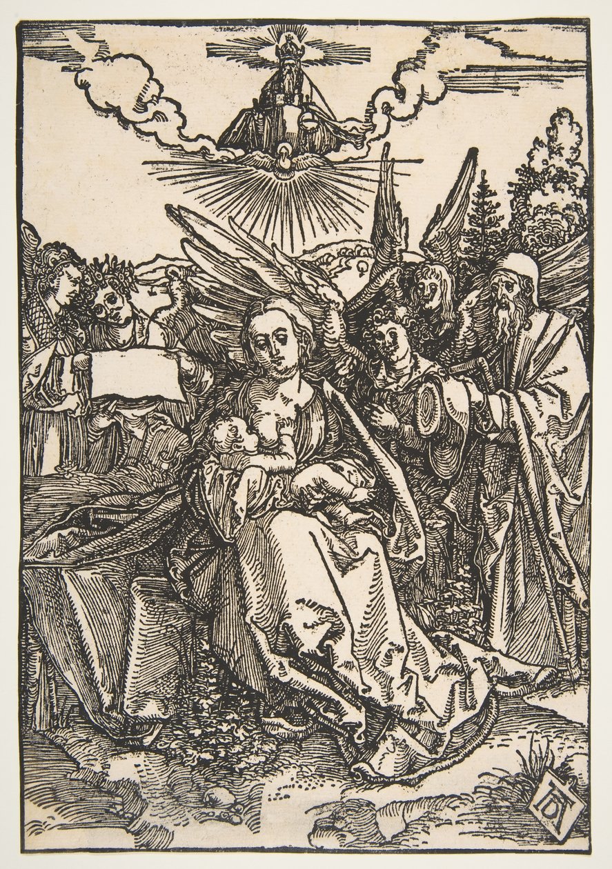 पांच एन्जिल्स के साथ पवित्र परिवार, ca. 1503। द्वारा अल्ब्रेक्ट ड्यूरर