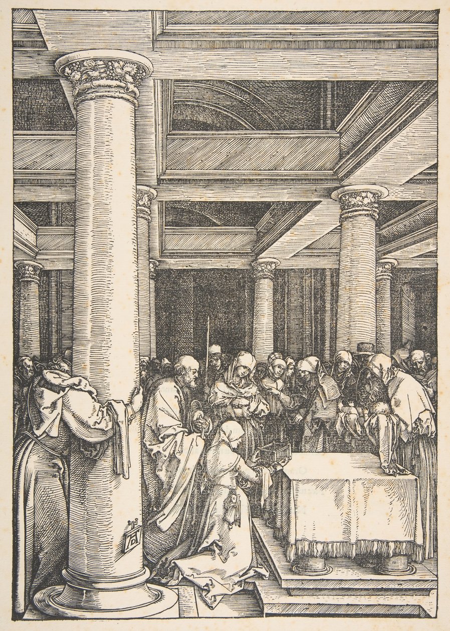 द लाइफ ऑफ़ द वर्जिन से मंदिर में प्रस्तुति, ca. 1505। द्वारा अल्ब्रेक्ट ड्यूरर